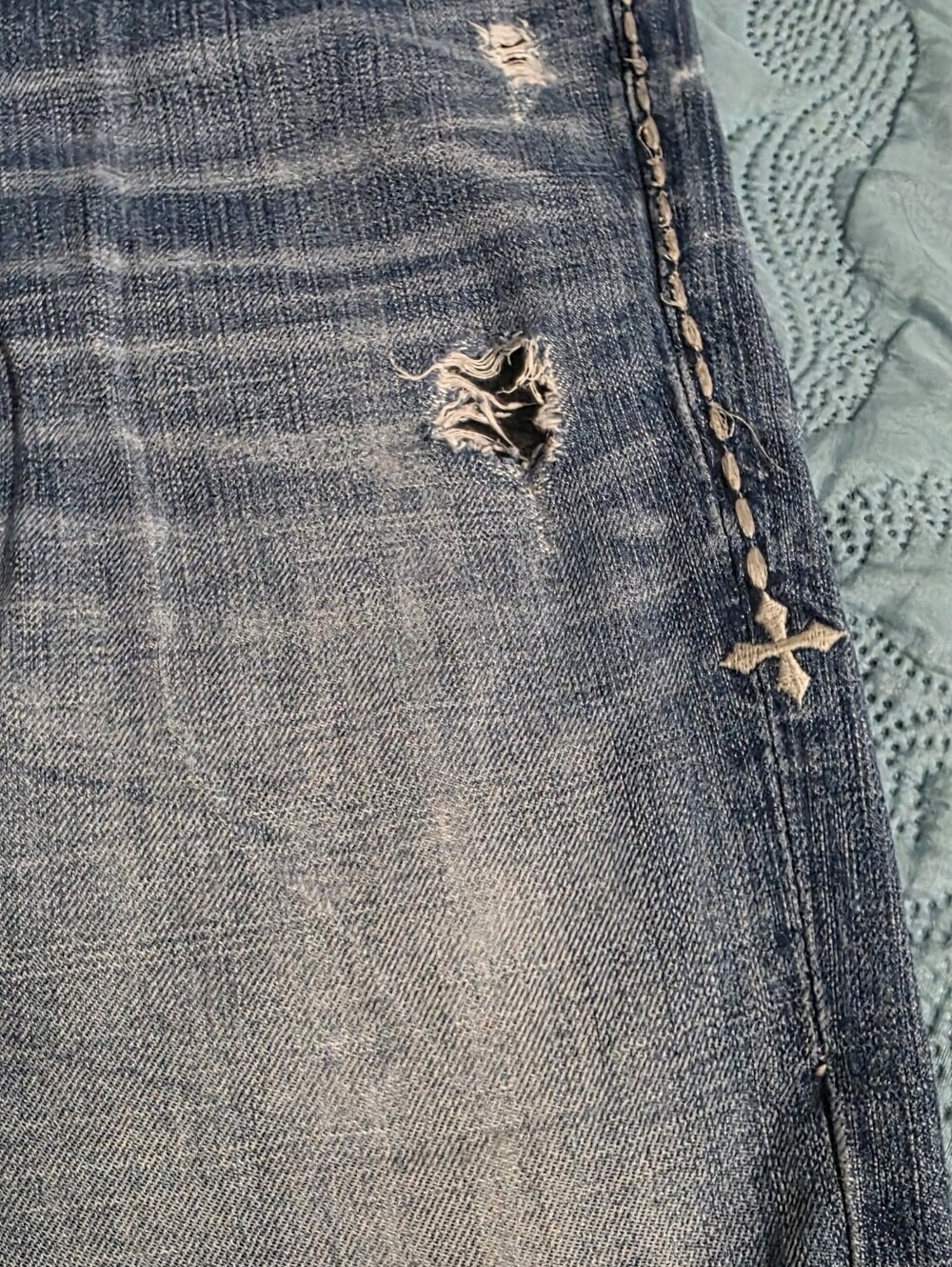 Affliction DistressedMens Blue Jeans - - Picture 6 of 8